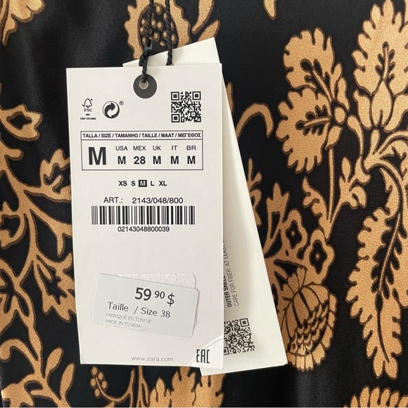 ZARA Maxi patterned dress Size M - Picture 6 of 6